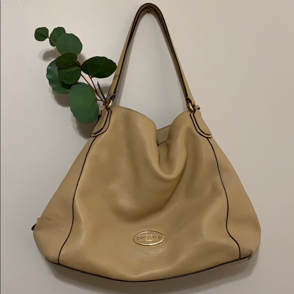 COACH | Edie Turn-lock Leather Shoulder Bag